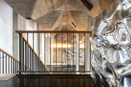  interior photo of sha-la movement studio, staircase, reception